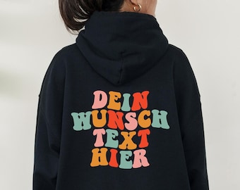 Sweat à capuche personnalisé avec impression rétro au dos, sweat à capuche esthétique pour femme avec texte personnalisé, sweat à capuche tendance de l'an 2000 avec mots au dos, cadeau pour elle