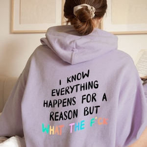 Cooler What the F*ck Hoodie mit großem Backprint, Kuscheliger Kapuzenpullover mit lustigem Spruch, Oversize Hoodie, tolles Geschenk für Sie