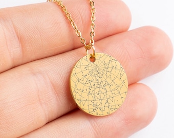 Custom Star Map Necklace, Personalized Constellation Jewelry