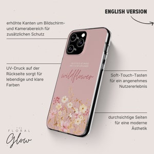 Floral iPhone Case, Flower Phone Case, Pink Phone Case for iPhone 15 14 Plus Pro Max, 13 Mini, 12, 11, Personalized iPhone Case, Aesthetic image 8