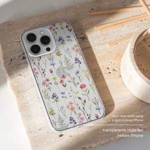 Floral iPhone Case, Flower Phone Case, Wildflowers Phone Case for iPhone 15 14 Plus Pro Max, 13 Mini, 12, 11, Trendy Aesthetic Phone Case image 3