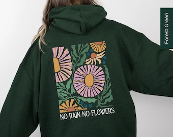 Bluza z kapturem w stylu retro z nadrukiem dzikich kwiatów, sweter z motywem botanicznym i kwiatowym, prezent dla miłośnika roślin