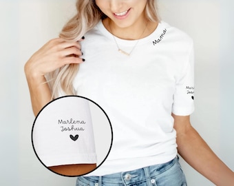 Personalisiertes Mama Shirt, T-Shirt mit süßem Mama Print und Kindernamen, Muttertagsgeschenk, Geschenk für Mütter, Geschenk für Neumamas