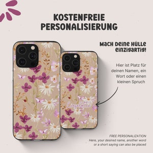 Blumen iPhone Hülle, transparente Handyhülle mit Wildblumen, personalisierbar für iPhone 15 Plus Pro Max 13 Mini 12 11, Boho Handyhülle Bild 6