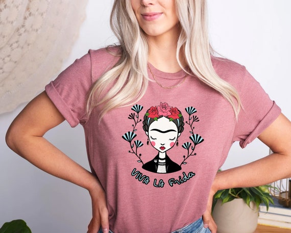 Frida Kahlo Shirt, Colorful Feminist Graphic Tee, Viva La Frida