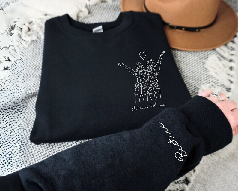 Beste Freundinnen Pullover, Besties Sweatshirt, personalisiertes