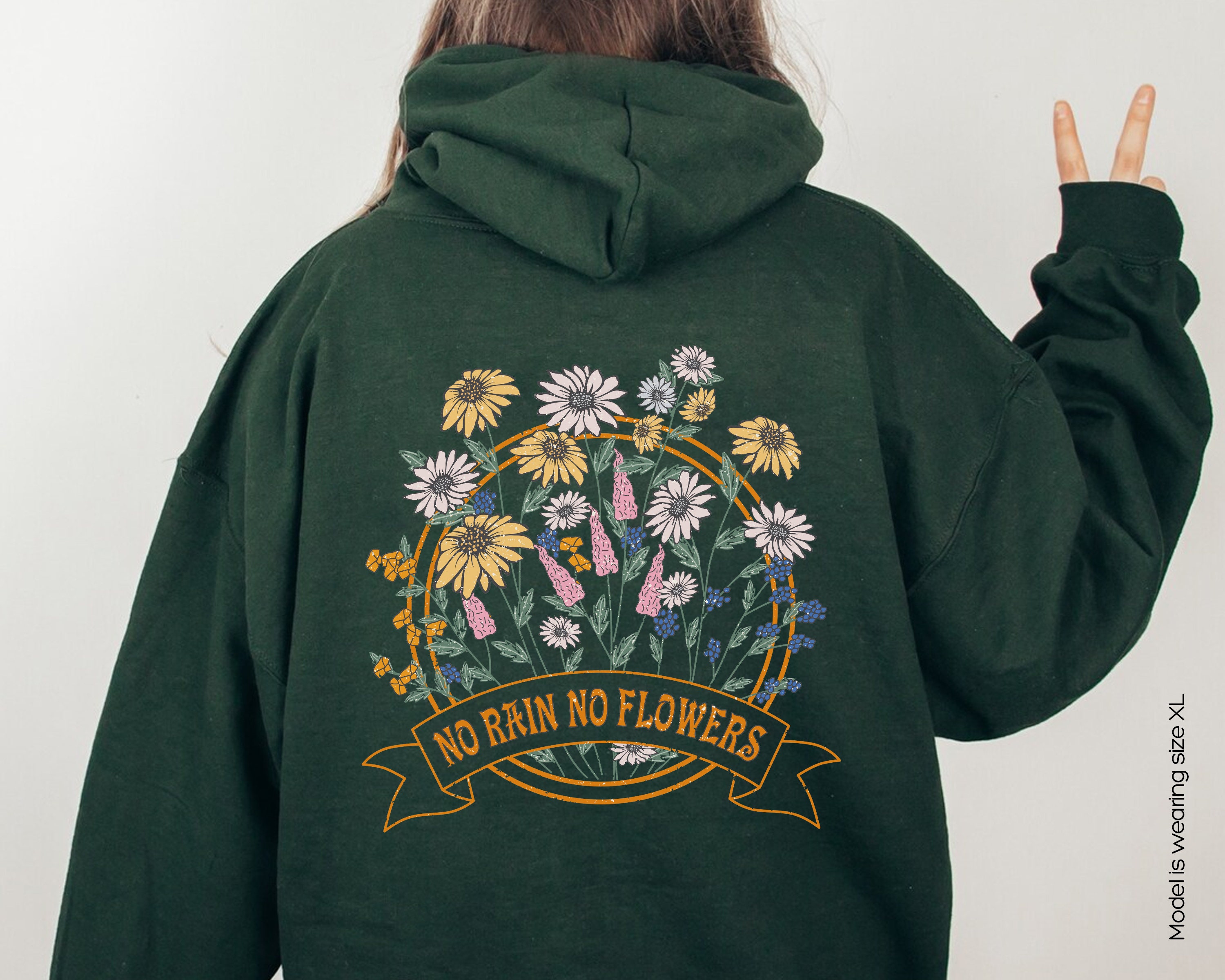 Flower Hoodie, Floral Hooded Sweatshirt, Hoodie With Quote Flower Hoodie, Floral Hooded Sweatshirt, Hoodie With Quote