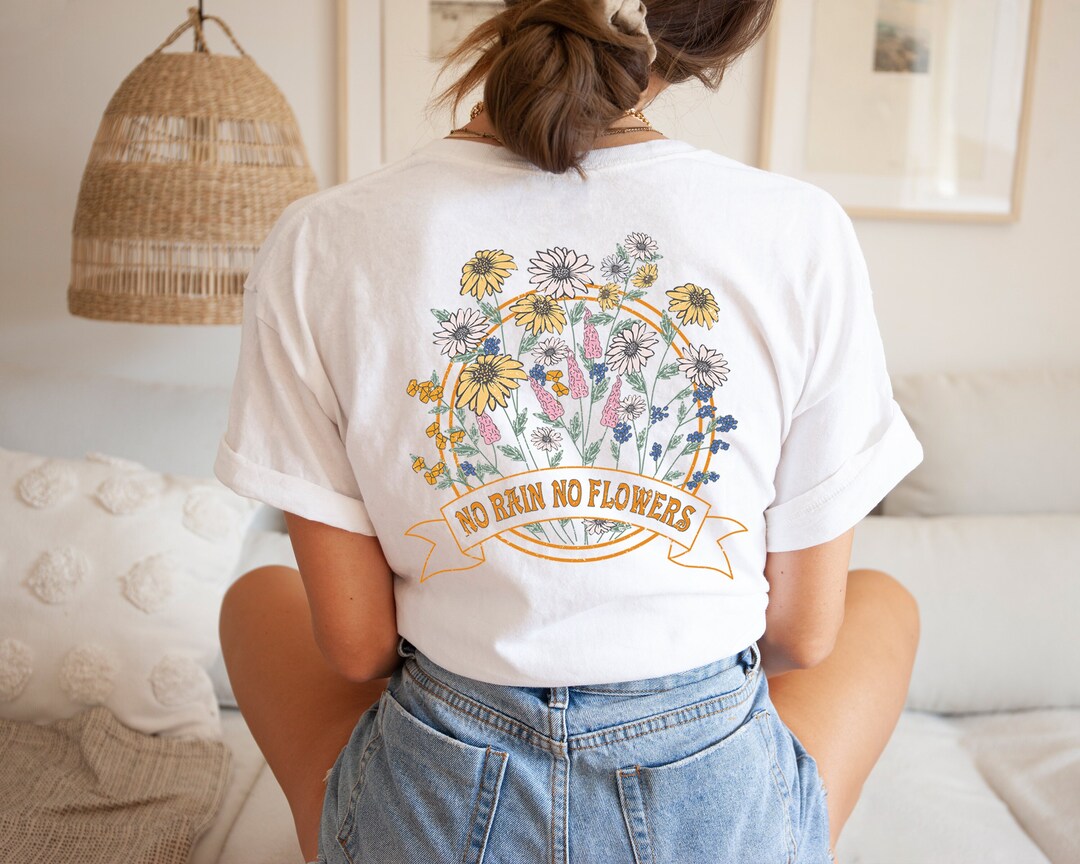 【Raucohouse】Flower spray printing over t-shirt Raucohouse Flower Spray Print Over T-Shirt [White] – Worn by