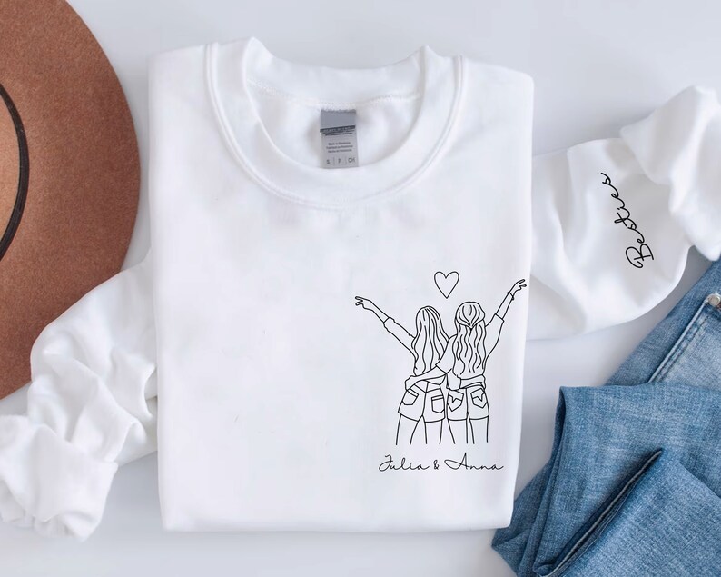 Beste Freundinnen Pullover, Besties Sweatshirt, personalisiertes