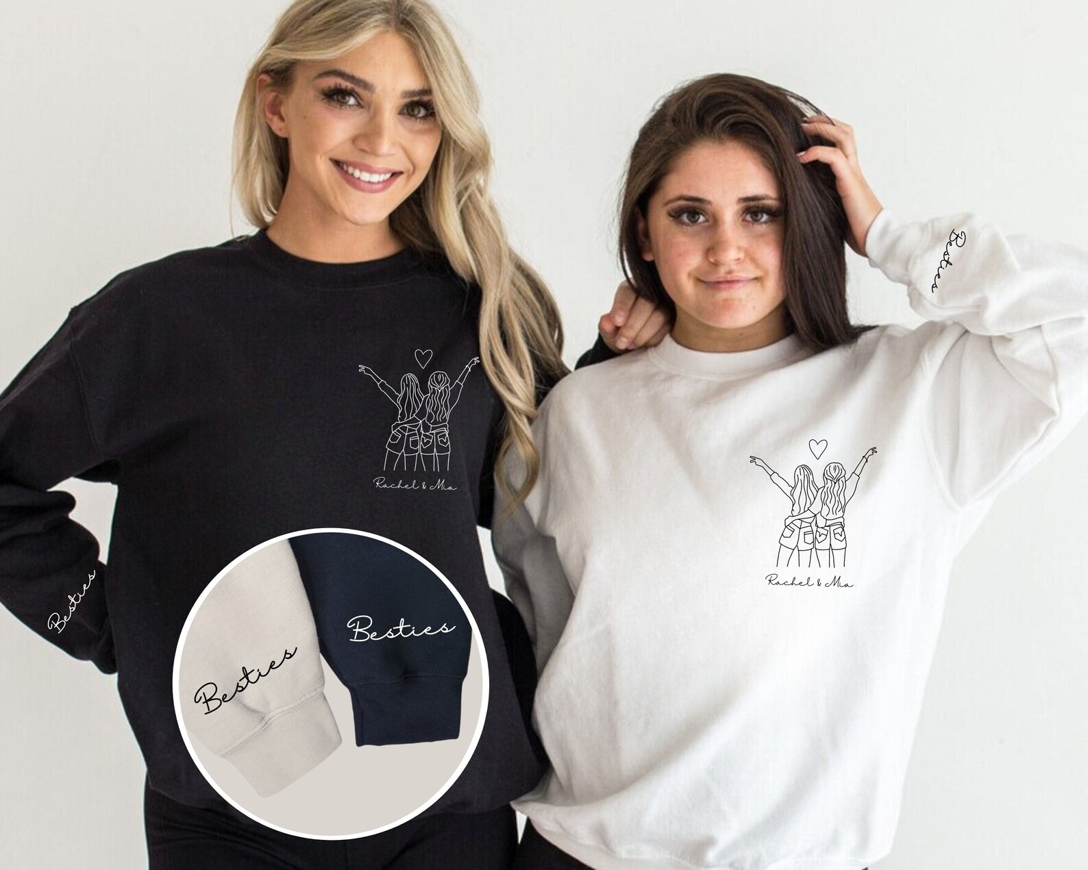 Bestickter Partner Pullover, Hoodie Personalisiert, Couple Hoodie Bestickt  Mit Eurem Foto Und Text, Pu00e4rchen Geschenke, Personalisierte Geschenke, 