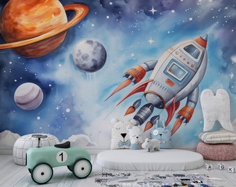 Cosmos Peel and Stick Wallpaper: Space Nursery Mural