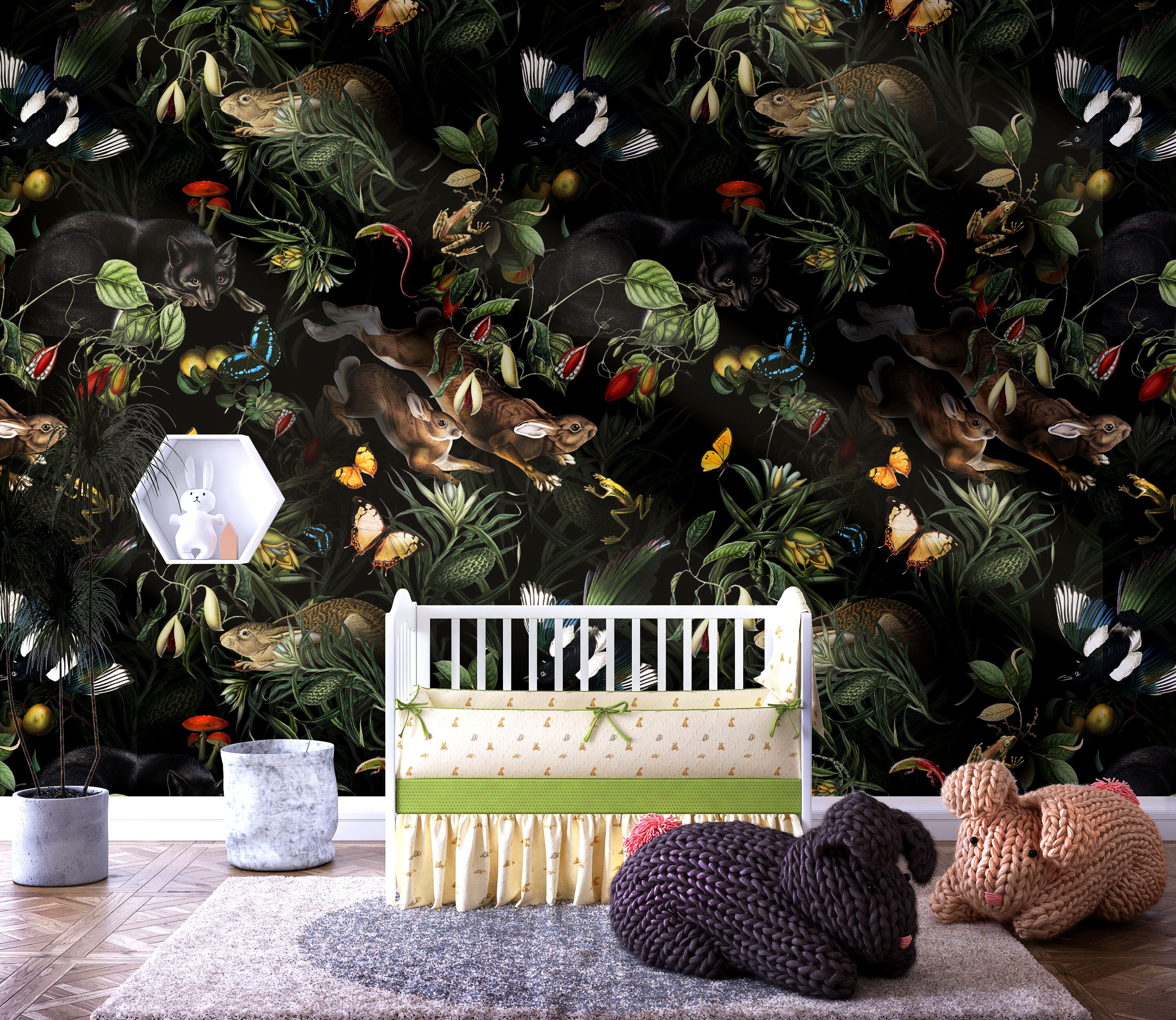 GN2571 York Woodnote Floral Canopy Wallpaper - Linen – US