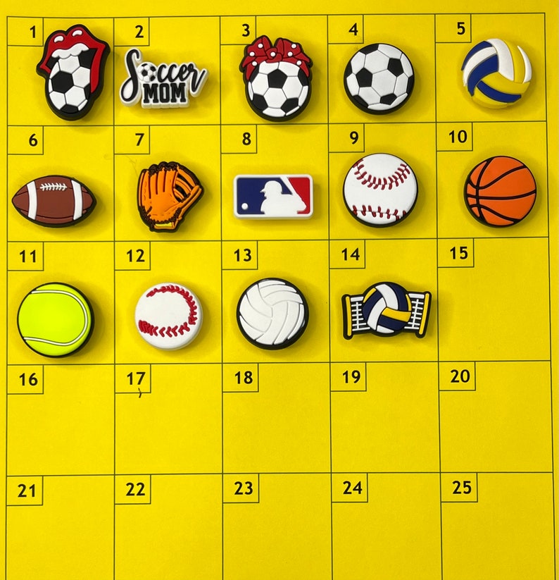 Football Croc Charm Soccer Croc Charms Volleyball Croc Etsy