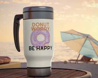 ハンドル付きステンレススチールトラベルマグ、14オンス