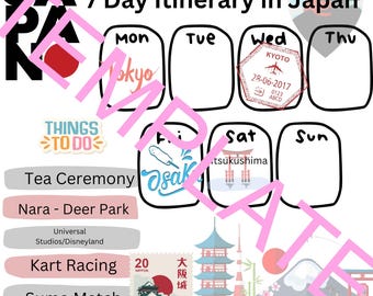 7日間の日本旅行プラン