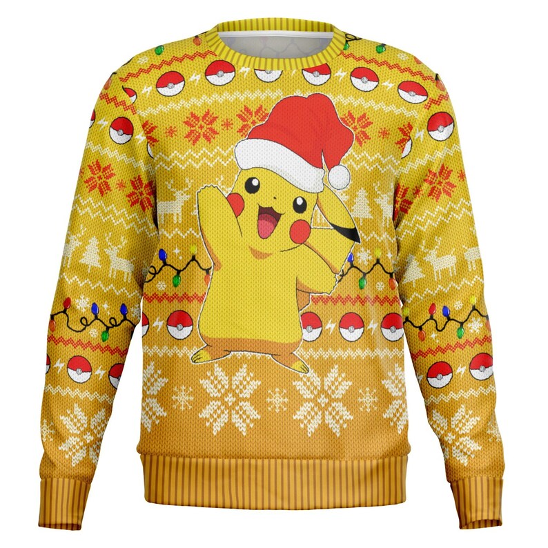 Pikachu Ugly Christmas Sweater, Pokemon Winter Christmas Sweatshirt