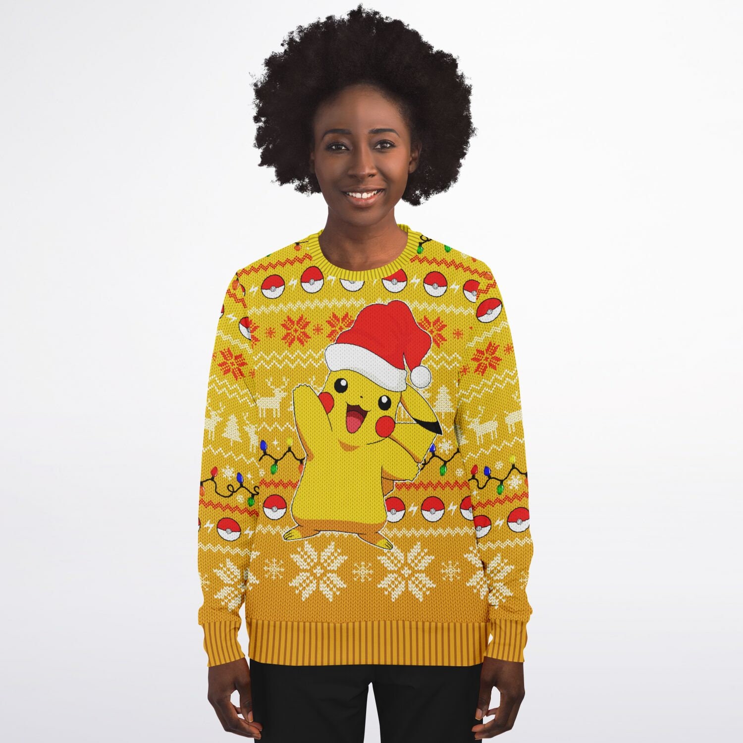 Pikachu Ugly Christmas Sweater Pokemon Winter Christmas Sweatshirt Xmas Holiday Gift for Pikachu Lovers Alien Spaceship Funny Sweater Etsy