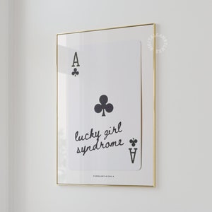 Lucky Girl Syndrome Print Trendy Wall Art Aesthetic Wall Art Prints Lucky You Trendy Printable Art Retro Print Preppy Wall Art Retro Decor