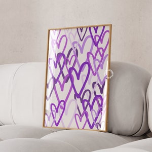 Trendy Wand Kunst Drucke Lila Wand Kunst Digitaldrucke Trendy Girly Wand Drucke Preppy Wohnheim Dekor Trendy druckbare Kunst Aesthetic Poster Retro