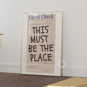 Guest Check Matte Fine Art Print Trendy Wall Art Prints This Must Be The Place Neutral Retro Prints Wall Decor Bar Cart Print | Unframed