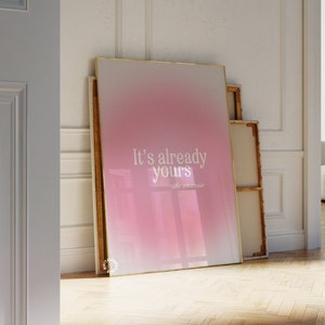 Impresión de aura rosa Impresiones de arte de pared de moda Impresiones digitales retro y carteles Manifestación femenina Decoración de pared Impresiones de dormitorio Arte imprimible lindo