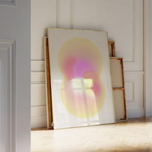 Impresiones de arte de pared Impresiones y carteles de degradado de aura de moda Impresión de pared Impresiones digitales rosas Decoración de pared estética Impresiones femeninas Arte imprimible retro