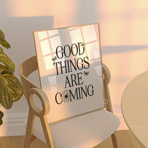 Trendy Wall Art Prints Good Things Are Coming Retro Wall Prints Black And White Wall Decor Bedroom Prints And Posters Girly Gallery Wall Art