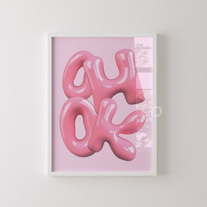 Oh Ok Funky Wall Art Prints Trendy Wall Prints Pink Wall Art Girly Printable Art Digital Prints Trendy Posters Prints Aesthetic Wall Decor