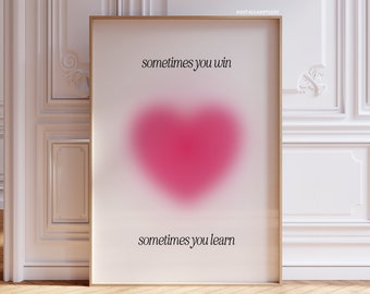 Feminino parede arte imprime rosa cartaz estético impressões digitais coração aura impressão de parede dormitório decoração do quarto impressões retro decoração de parede arte preppy