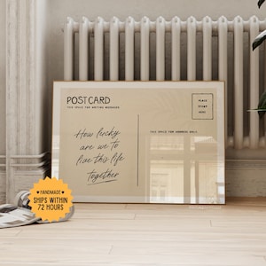 Nous avons de la chance avec impression de cartes postales - Impressions d'art mural tendance et affiches au-dessus d'un canapé, décoration d'intérieur (sans cadre) Paysage horizontal neutre