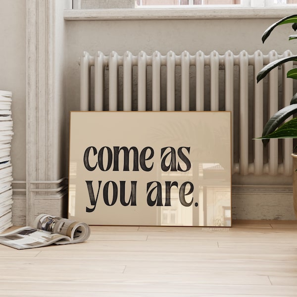 Come As You Are Print - Horizontal Wall Art Prints Retro Poster Landscape Trendy Art Decor Neutral Living Room Vintage Posters Shipped Beige