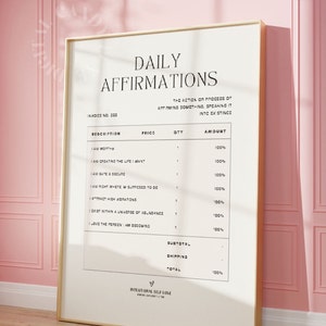 Affermazione Wall Art Print Trendy Printable Art Manifestation Print Aesthetic Wall Art Retro Print Check Poster Self Love Print
