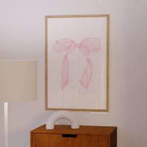 Pink Bow Poster Girly Wall Art Prints Coquette Decor (unframed) Wall ...