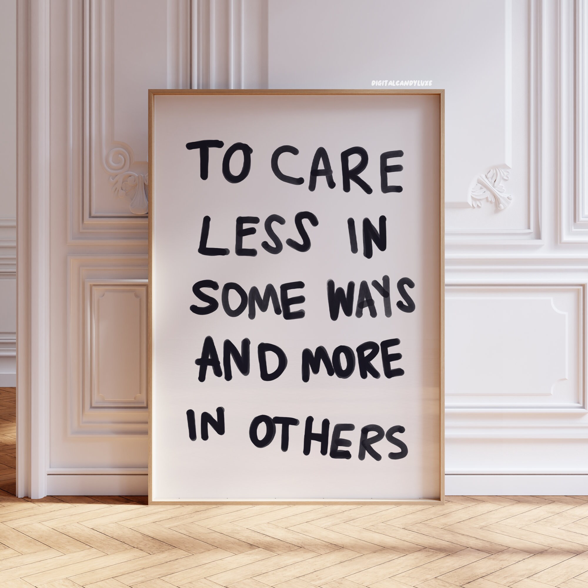 To Care Less Poster Trendy Wall Art Prints Black and White Wall Art ...