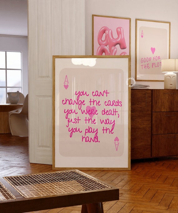 Ace Card Print Trendy Wall Art Prints Pink Wall Art Digital Prints