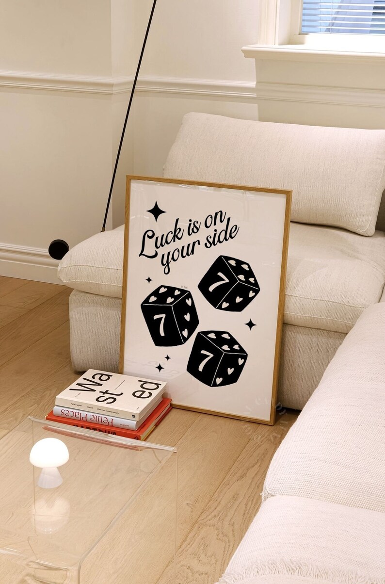 Feeling Lucky Print Trendy Wall Art Aesthetic Print Retro Wall - Etsy