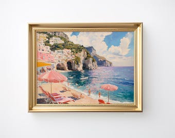 Sweetness Of Doing Nothing Print Coastal Wall Art Beach House Decor Vintage Painting Beach Wall Art Prints Landscape Art Horizontal Poster