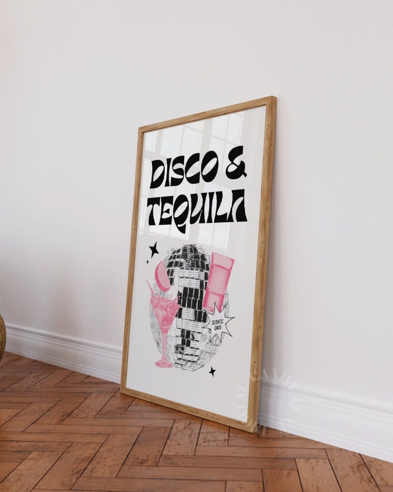 Disco and Tequila Print Trendy Wall Art Printable Art Trendy - Etsy