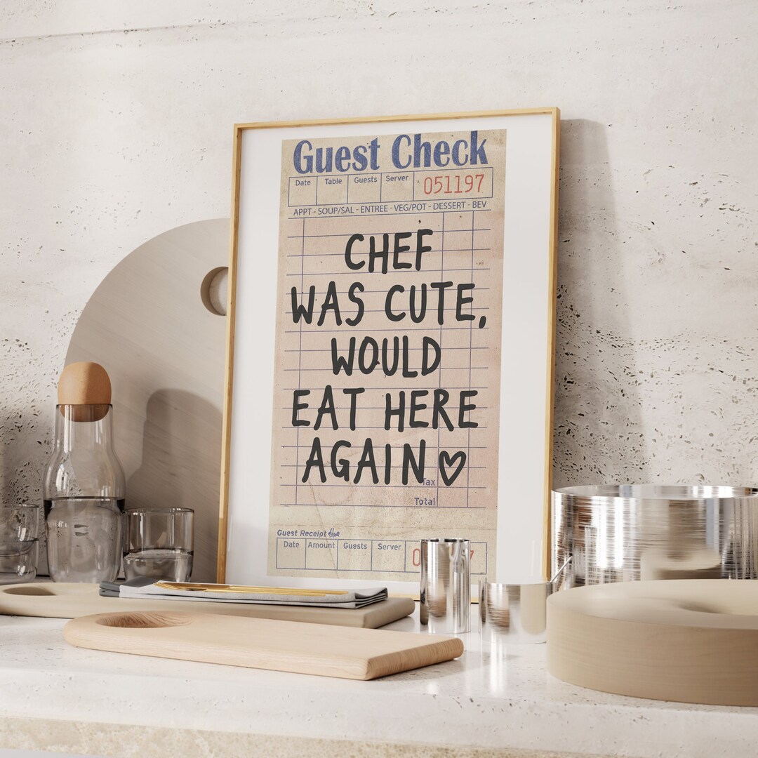 Kitchen Art Prints and Posters Aesthetic Wall Decor Gift Ideas Chef Was ...