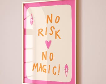 Rosa und Orange Wanddrucke Girly Wand Dekor Ace Karte Poster Ästhetik Wohnheim Dekor rosa Wand Kunst Digital druckbare Gold Wanddruck