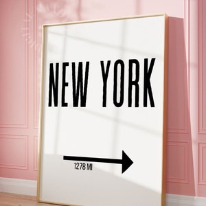 Custom Location Digital Print Trendy Black White Wall Decor Custom Prints Location Arrow Poster Hometown Wall Art Prints Dorm Decor Preppy