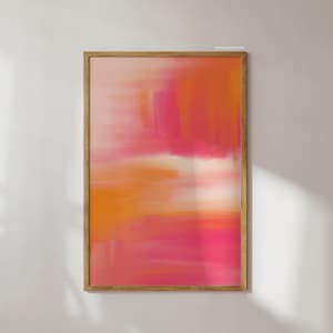 Pink Orange Wand Kunst Prints Abstrakte Malerei Druck Helle Bunte Wandkunst Preppy Wand-Dekor Schlafzimmer Poster Ästhetischen Wohnheim Dekor Niedlich