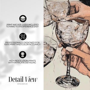 May include: A painting of three wine glasses being raised in a toast. The glasses are clear and have a textured surface. The painting is done in a painterly style with thick brushstrokes.