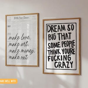 Dream so Big Art Print - Black and White Wall Art Prints Posters Trendy ...