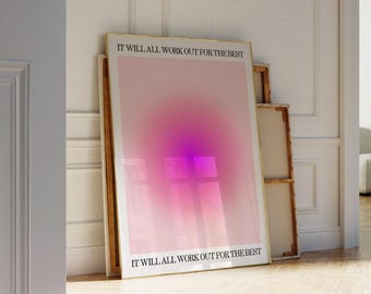 Pink Aura Poster Trendy Wall Art Prints Aesthetic Girly Room Decor Pink Prints And Posters (Unframed) Bedroom Prints Office Decor Cute Wall