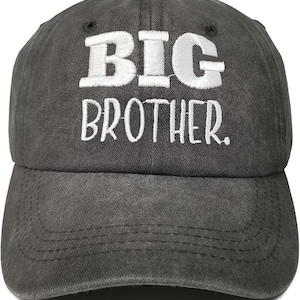 BIG BROTHER Baseball Cap – Washed Black Vintage-Style Hat for Kids | Pregnancy Announcement, Sibling Reveal Gift, Toddler Boy Cap