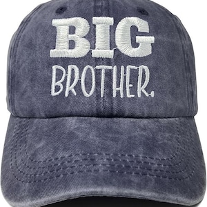 BIG BROTHER Baseball Cap – Washed Demin Vintage-Style Hat for Kids | Pregnancy Announcement, Sibling Reveal Gift, Toddler Boy Cap