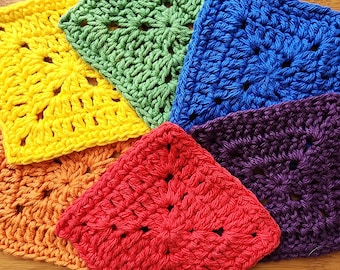 Crochet Rainbow Coaster Set: Handmade Cotton Pride Homeware