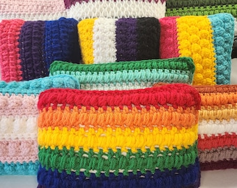 Crochet Pride Flag Pillow: Rainbow LGBTQia Decor, Handmade