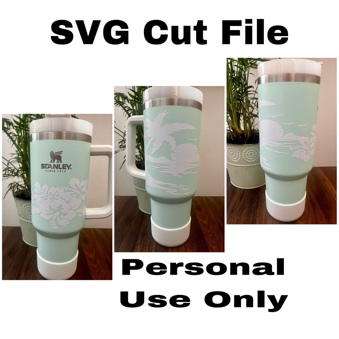 Beach/ Hibiscus Vinyl Wrap Tumbler Digital File Etsy